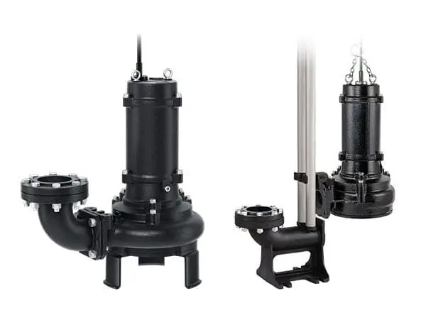 Tsurumi pump CZ series cutter submersible pump for sewage and wastewater applications. Tsurumi pump BN series cutter submersible pump Suitable on guide rail system