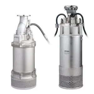 Tsurumi pump LH-14 series submersible pump. Corrosion-resistant three-phase pump for mining and construction. Stainless steel pump for drainage
