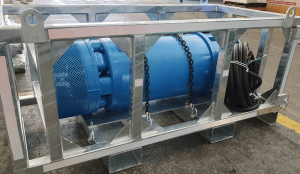 Tsurumi LH submersible pump in horizontal position in Australian application